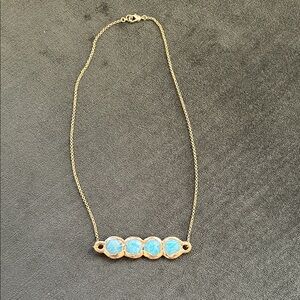 Turquoise and Gold Bar Necklace